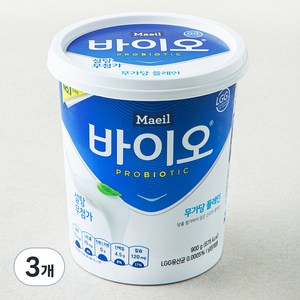 매일바이오 무가당 플레인, 900g, 3개