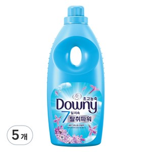 다우니 초고농축 7일 지속 탈취파워 섬유유연제 레몬그라스와 라일락 본품, 1L, 5개