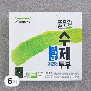 풀무원 고단백 수제두부, 200g, 6개