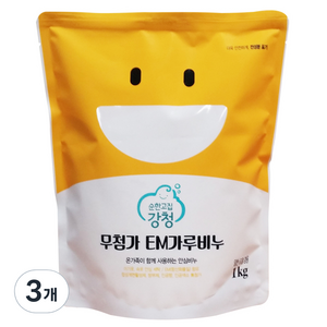 순한고집강청 무첨가 EM 세탁용 가루비누, 1kg, 3개