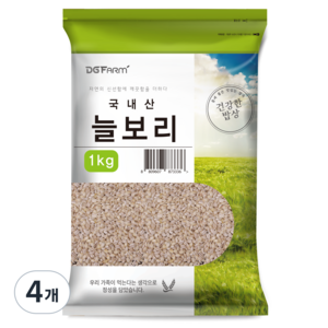 건강한밥상 국산 늘보리쌀, 1kg, 4개