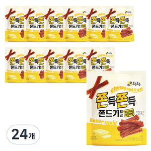 쫀득쫀득 쫀드기 버터구이 오징어맛, 50g, 24개