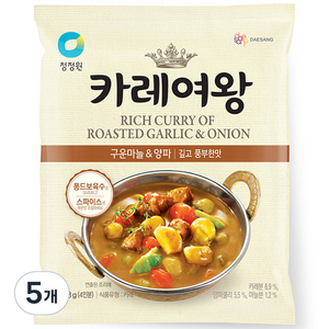 청정원 카레여왕 구운마늘&양파, 108g, 5개