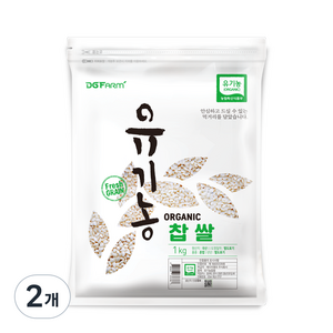 대구농산 유기농 찹쌀, 1kg, 2개