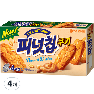 오리온 피넛칩쿠키, 256g, 4개