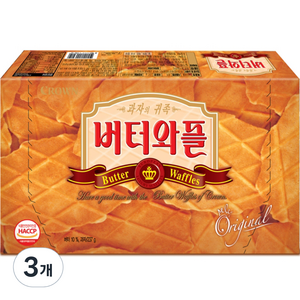 크라운 버터와플, 237g, 3개