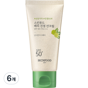 스킨푸드 베리 진정 선크림 SPF50+ PA++++, 50ml, 6개