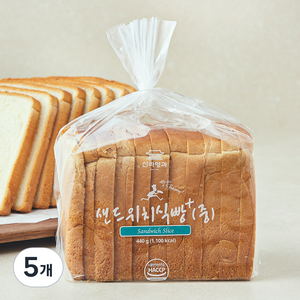 신라명과 샌드위치 식빵 중, 440g, 5개