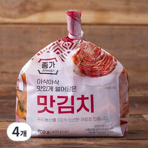 종가 아삭아삭 맛있게 썰어담은 맛김치, 900g, 4개