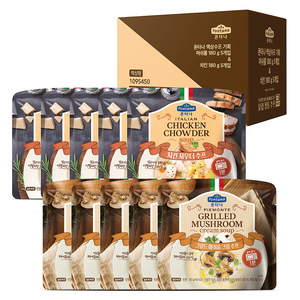 폰타나 그릴드 머쉬룸 수프 180g x 5p + 이탈리안 치킨 크림 전자레인지용 수프 180g x 5p 전용 패키지, 1.8kg, 1세트