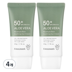 과일나라 알로에베라 모이스처 리얼 수딩 선크림 SPF50+ PA++++, 50ml, 50g, 4개