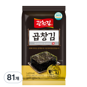 광천김 곱창도시락김, 5g, 81개