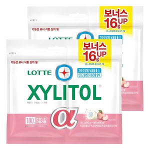롯데자일리톨 알파 입안촉촉 피치, 102g, 2개