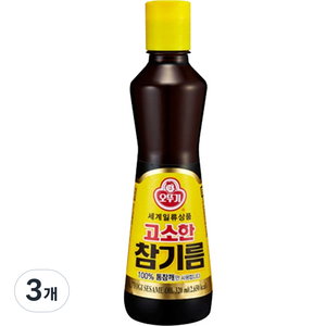 오뚜기 고소한 참기름, 320ml, 3개