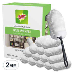 스카치브라이트 올인원 먼지 브러쉬, 화이트, 2세트