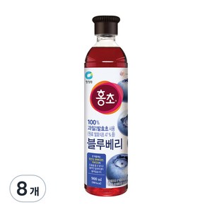 청정원 홍초 100% 자연발효초사용 블루베리, 900ml, 8개