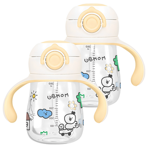 유비맘 트라이탄 데일리 빨대컵 260ml, 2개, 옐로우