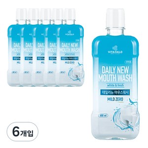 비타할로 데일리뉴 마우스워시 마일드 제로, 800ml, 6개