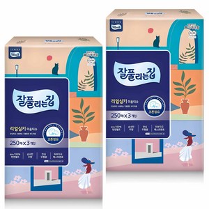 잘풀리는집 리얼실키 천연펄프 미용티슈 2겹, 250매, 6개