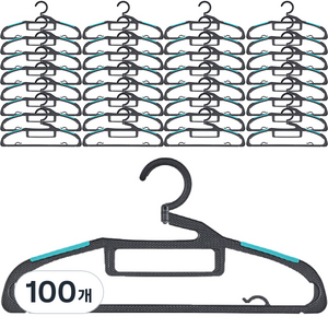 고리 회전형 논슬립 옷걸이, 100개, 아쿠아마린