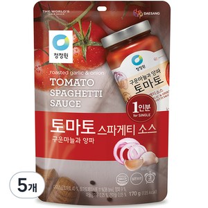 청정원 토마토 스파게티소스 싱글파우치, 170g, 5개