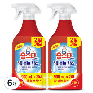 홈스타 맥스프래쉬 착 붙는 락스 스프레이, 900ml, 6개