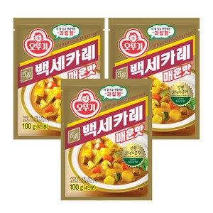 오뚜기 백세카레 매운맛 과립형, 100g, 3개