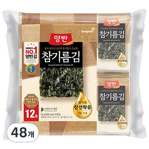 양반 참기름 김, 54g, 4개