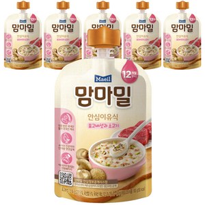 매일유업 맘마밀 안심이유식, 100g, 6개, 표고버섯과소고기