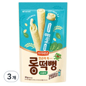 아이배냇 롱떡뻥 시금치, 3개, 30g, 시금치맛