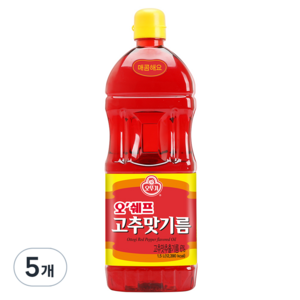 오뚜기 오쉐프 고추맛기름, 5개, 1.5L