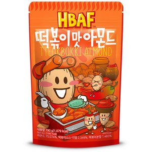 바프 떡볶이맛 아몬드, 190g, 1개