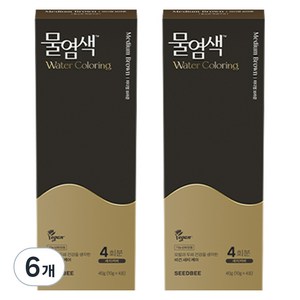 씨드비 프리미엄 물염색 시즌2 4p, 미디엄브라운, 6개