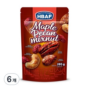 바프 메이플 피칸 믹스넛, 190g, 6개