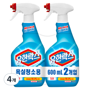 유한락스 욕실청소용 세정제, 600ml, 8개