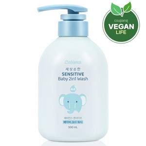 베비언스 센서티브 베이비 투인원 워시 파우더플로럴향, 500ml, 1개