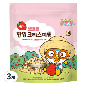 뽀로로 한입 크리스피롤 딸기, 60g, 3개