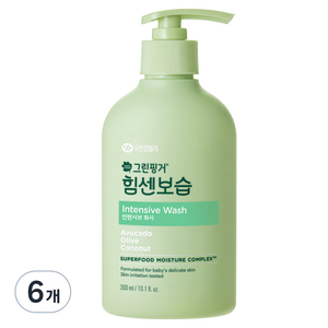 그린핑거 힘센보습 인텐시브 워시 블루베리 앤 바닐라향, 6개, 300ml