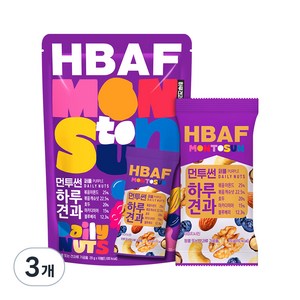 바프 먼투썬 하루견과 퍼플 믹스넛, 20g, 3개