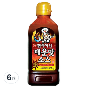 진미 캡사이신 매운맛 소스, 550g, 6개