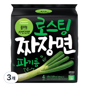 풀무원 로스팅 짜장 파기름 라면 105g, 12개