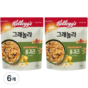 켈로그 통귀리 그래놀라, 500g, 6개