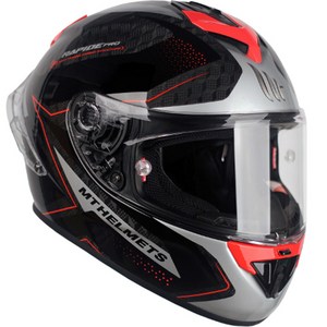 MT RAPIDE PRO CARBON 오토바이 풀페이스 헬멧 핀락 포함, GLOSSY FLUOR RED