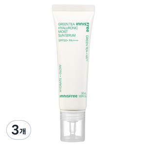 이니스프리 그린티 히알루론산 수분 선세럼 SPF50+ PA++++, 50ml, 3개