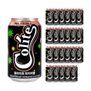 콜라이트 피치버블 제로콜라, 355ml, 24개