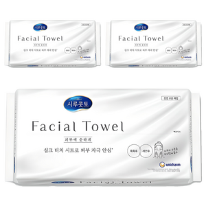 시루콧토 페이셜 타월 40p, 실크터치, 3개