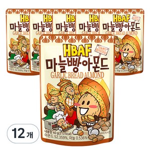 HBAF 마늘빵 아몬드, 40g, 12개