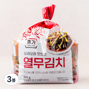 종가 오래오래 맛있는 열무김치, 900g, 3개