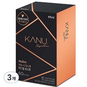 카누 시그니처 미니 미디엄 로스트 원두커피믹스, 900mg, 60개입, 3개