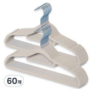 제이밀 논슬립 벨벳 옷걸이, 화이트, 60개